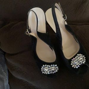 Beautiful classy elegant platform velvet heels